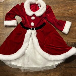 Red and White Girls dress. Christmas. 5